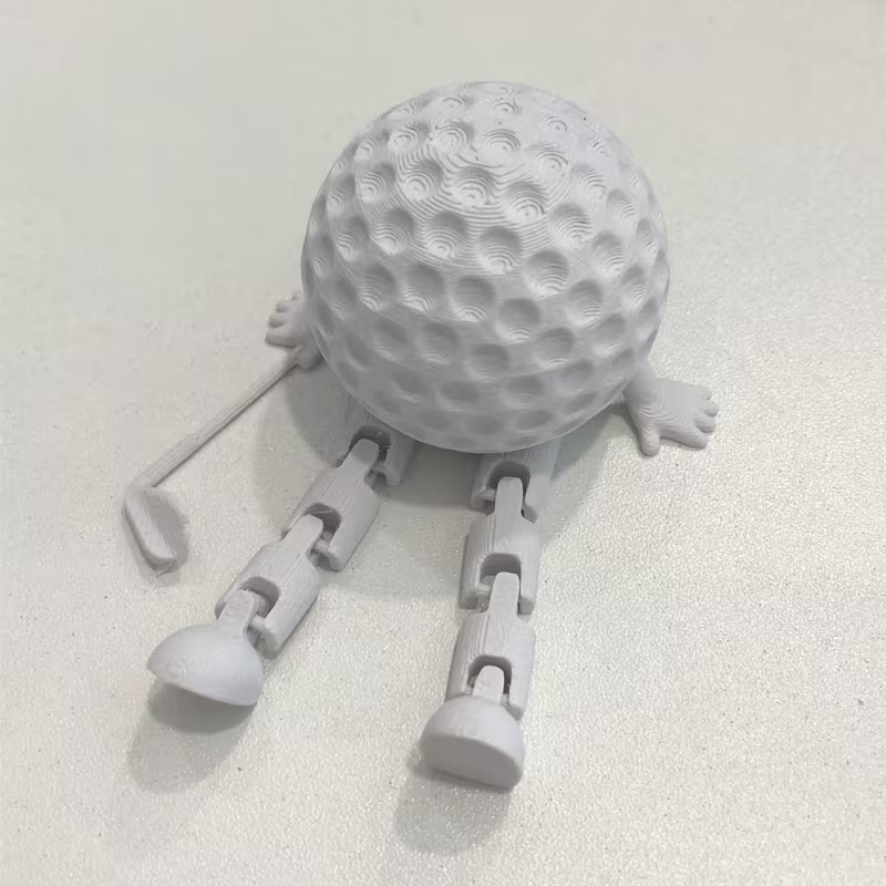 NEW Round golf Ball Sitting Figurine with Club0