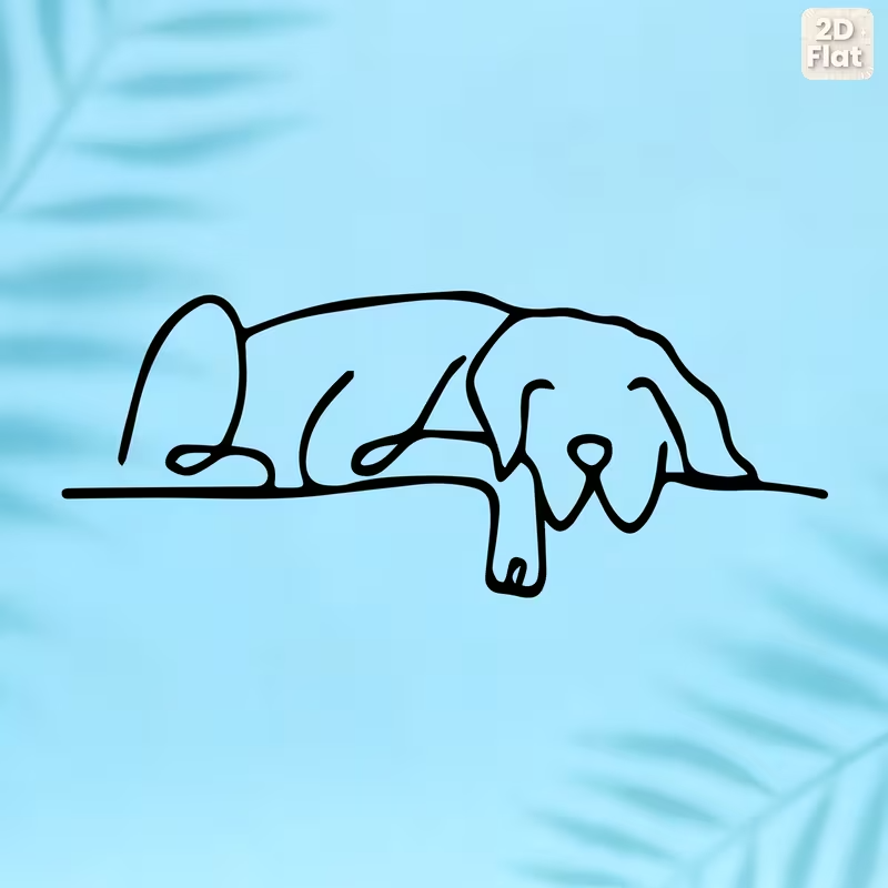 NEW.  Sleeping Dog Metal Silhouette Wall Art2