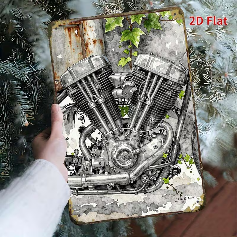 NEW Vintage Harley Motorcycle Engine Art  Creative Metal Sign2
