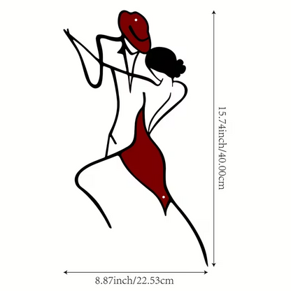 NEW Colorful Dancing Couple Metal Wall Art - 15.74 x 8.87 inches1