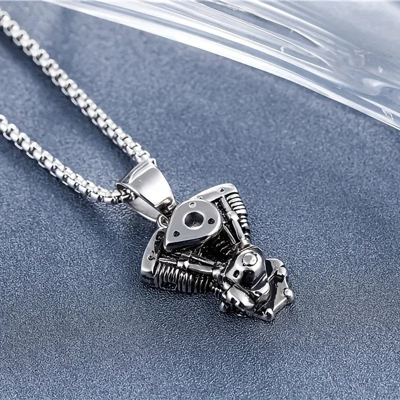 NEW Shovelhead  Harley Motorcycles Stainless Steel  Engine Pendant Necklace1