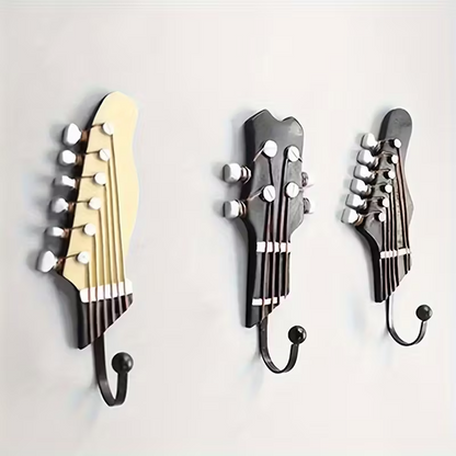 NEW  Guitar-Shaped Wall Hook, Hat, Coat hanger  (Set of Three)0