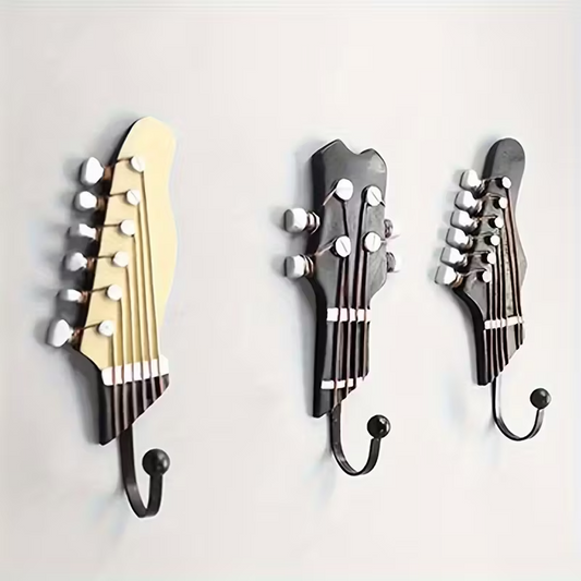 NEW  Guitar-Shaped Wall Hook, Hat, Coat hanger  (Set of Three)0
