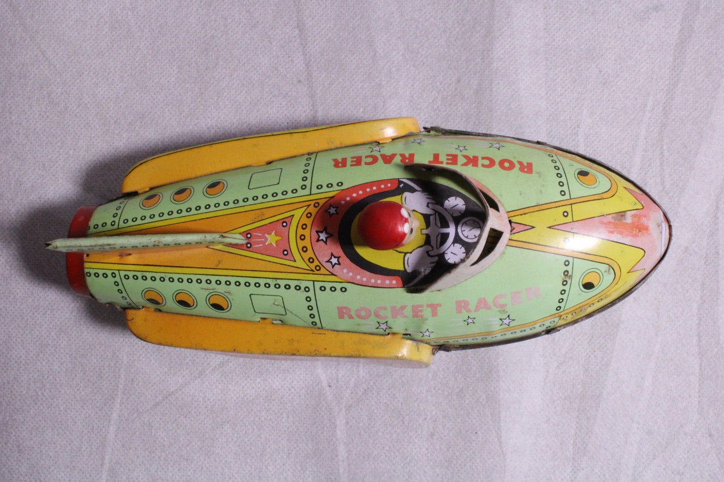 Vintage Schylling Rocket Racer  Friction Drive Tin Toy "Rocket Racer"5