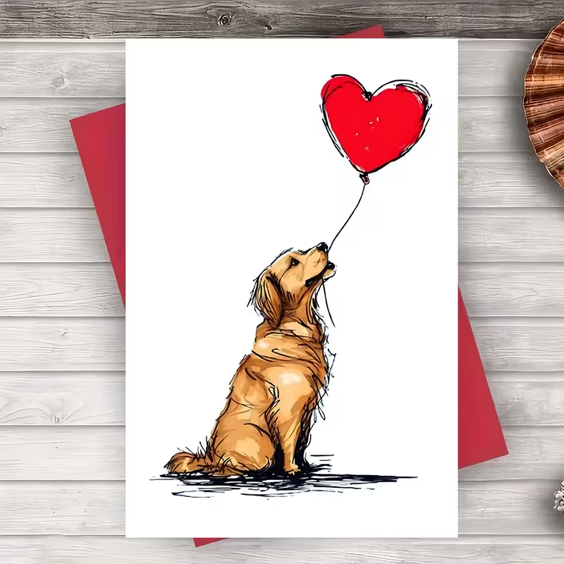 NEW Cute DOG LOVE Card with Envelope, FREE SHIPPING7