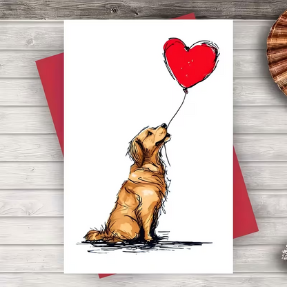 NEW Cute DOG LOVE Card with Envelope, FREE SHIPPING7