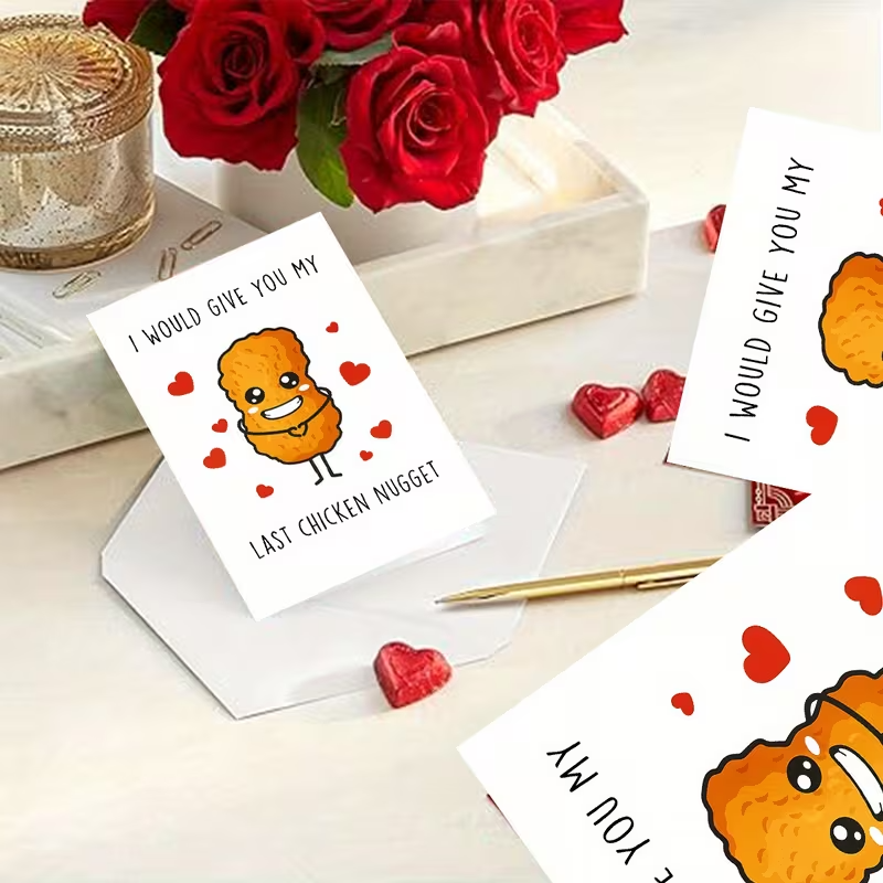 Playful Greeting Card " I'd give you my last Chicken Nugget !7