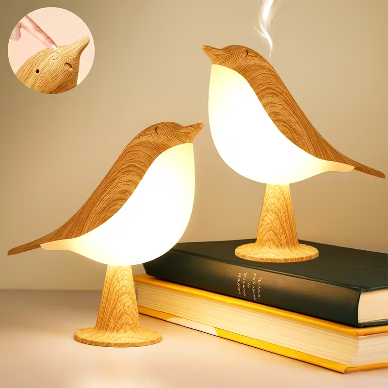 NEW LED Touch-control Bird Lamp, Art Deco, 3-levels Dimmable, Usb-cordless 8