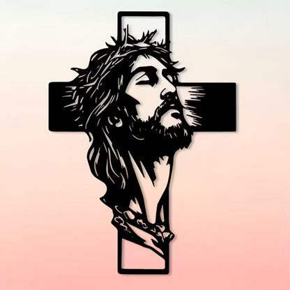 NEW Jesus on the Cross, Metal Wall Art Silhouette,  LARGE SIZE 24 x 18.52