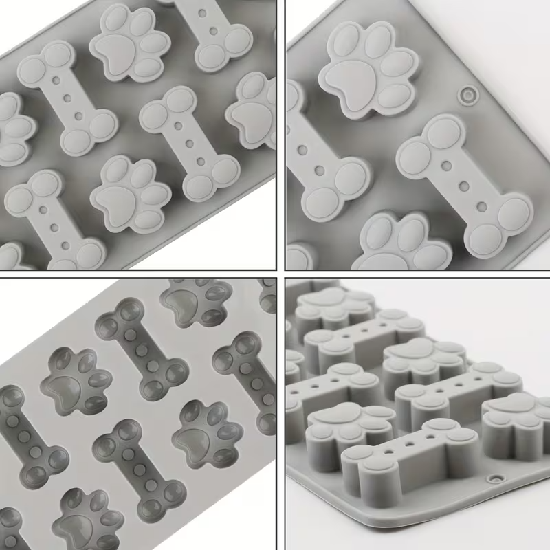NEW Silicone Mold for Baking with 14 Bone-Shaped Paw Designs1