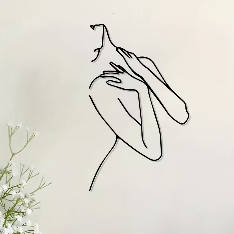 NEW Female Silhouette Metal Wall Decoration0