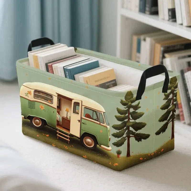 NEW Volkswagen look Camper Van Collapsible  Tote Bag, Hamper, Picnic or Hauler8