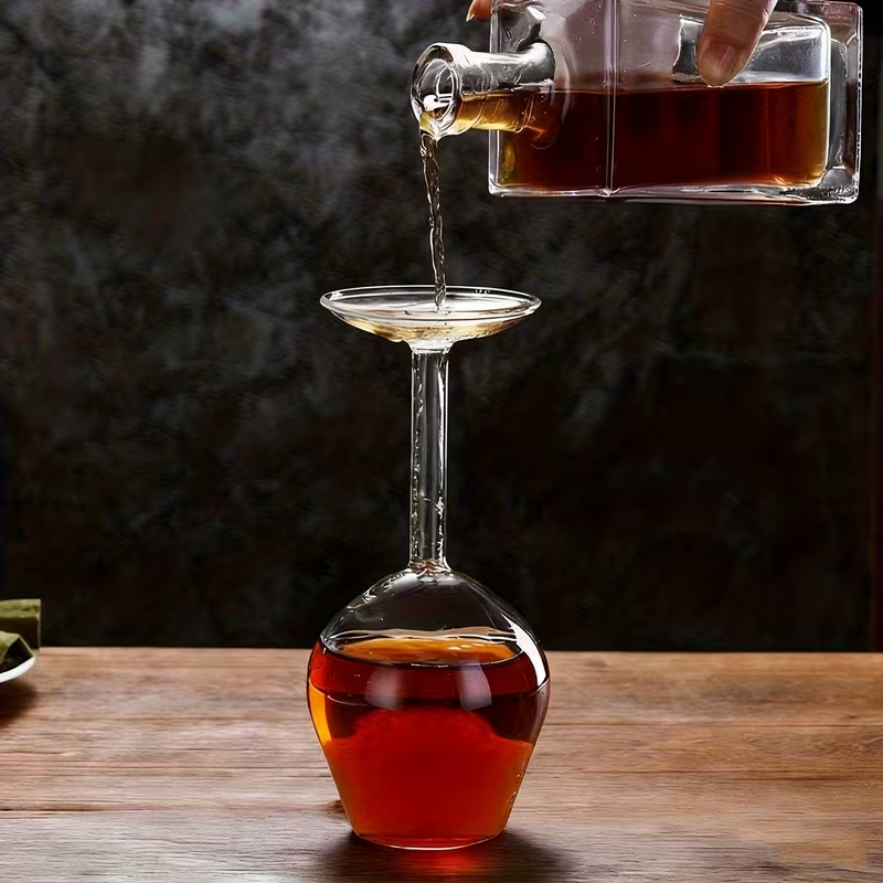 NEW Inverted Wine Glass, Unique Shape And Eye-Catching Design0