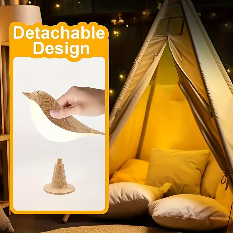 NEW LED Touch-control Bird Lamp, Art Deco, 3-levels Dimmable, Usb-cordless 2
