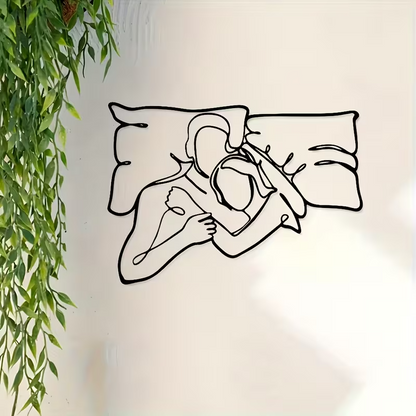 NEW  Loving Couple Minimalist  Metal Wall Silhouette7