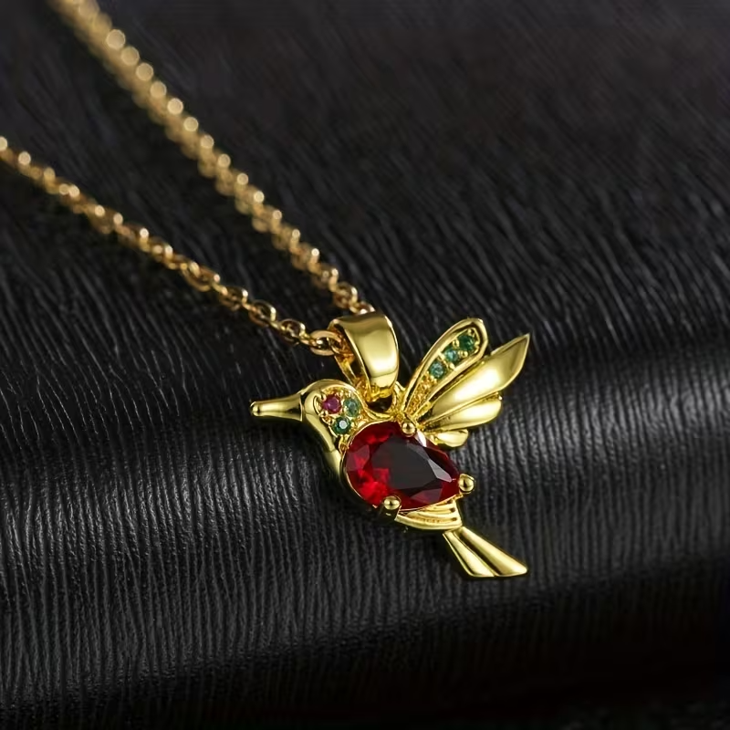 NEW Colorful  Zircon Hummingbird Necklace3