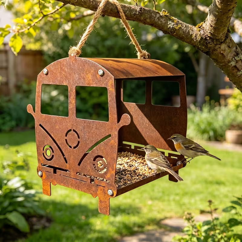 NEW Bird House Volkswagen Bus Rusty Metal Design7