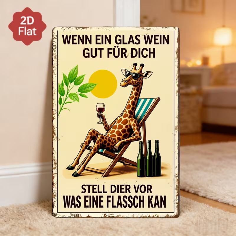 NEW German Retro Giraffe Wine Sign0