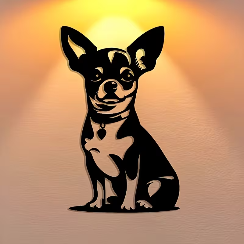 NEW  Chihuahua Metal Silhouette Wall Art2