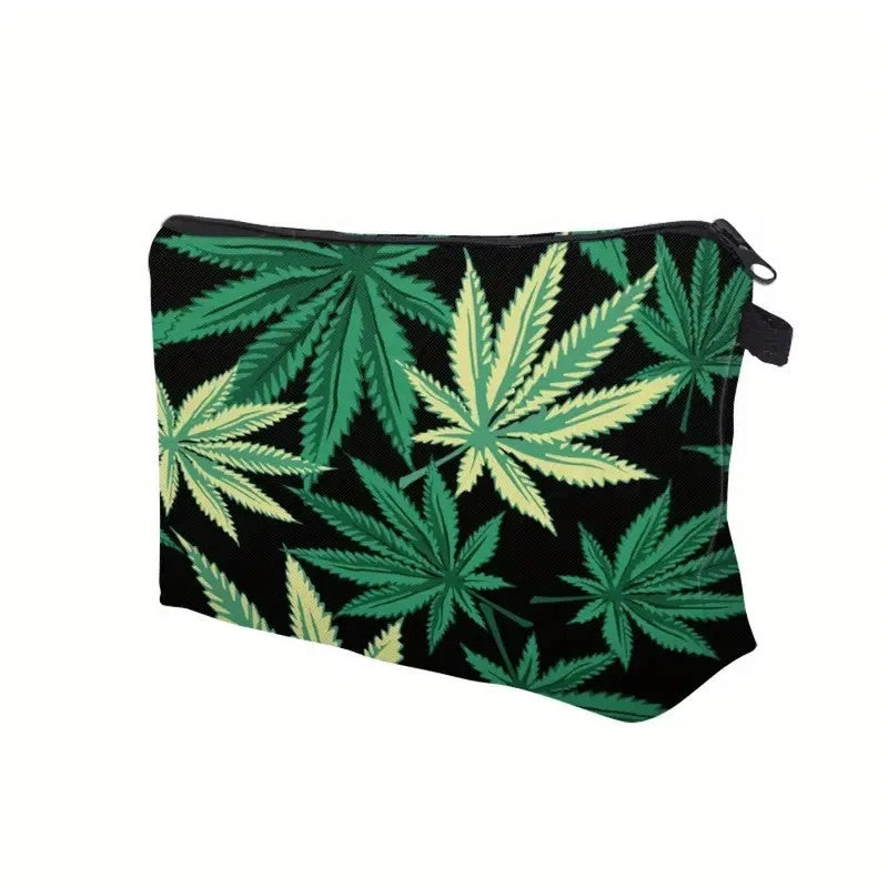 NEW 420 3D Printed Leaf Pattern Small Bag0