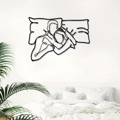 NEW  Loving Couple Minimalist  Metal Wall Silhouette3
