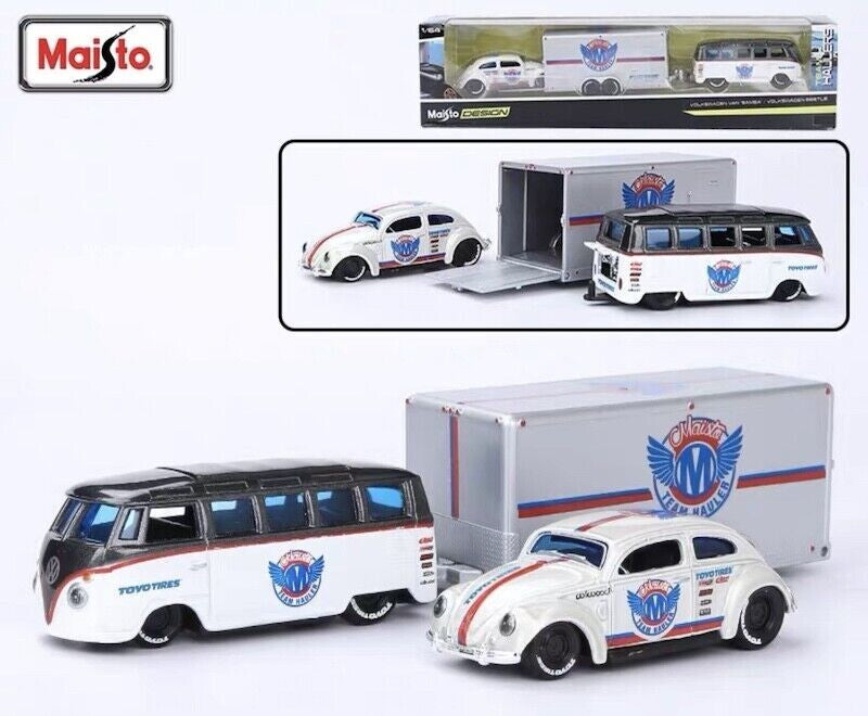 Maisto Design "Team Hauler" Volkswagen Van "Samba"/Volkswagen Beetle w/trailer0
