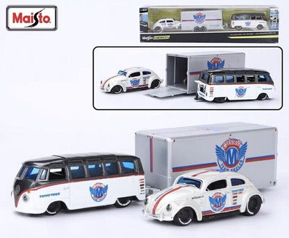 Maisto Design "Team Hauler" Volkswagen Van "Samba"/Volkswagen Beetle w/trailer0
