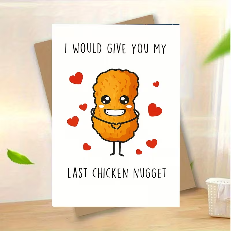 Playful Greeting Card " I'd give you my last Chicken Nugget !8