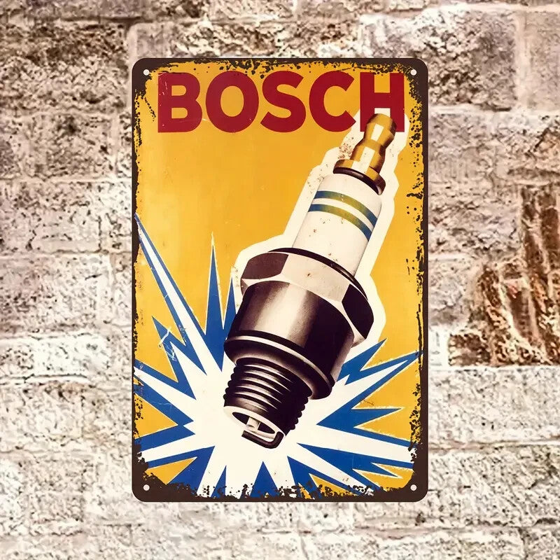 NEW Bosch Vintage Looking Metal Sign Bosch Spark Plug 7.8 x 11.8 inch3