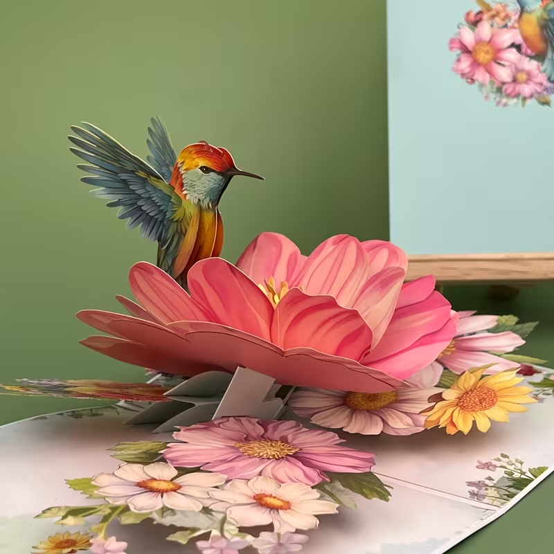 Any Occasion Hummingbird KingFisher   Pop Up Greeting Card3
