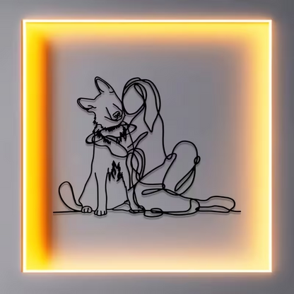 NEW  German Shepherd W/ Girl Hugging  Metal Wall Art7