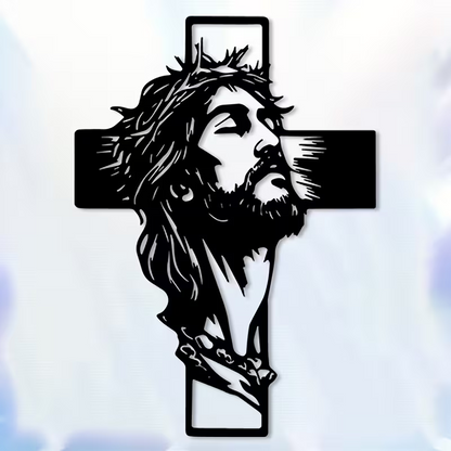 NEW Jesus on the Cross, Metal Wall Art Silhouette,  LARGE SIZE 24 x 18.50