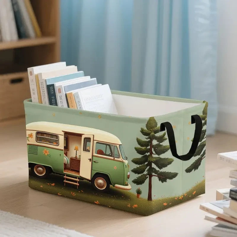 NEW Volkswagen look Camper Van Collapsible  Tote Bag, Hamper, Picnic or Hauler4
