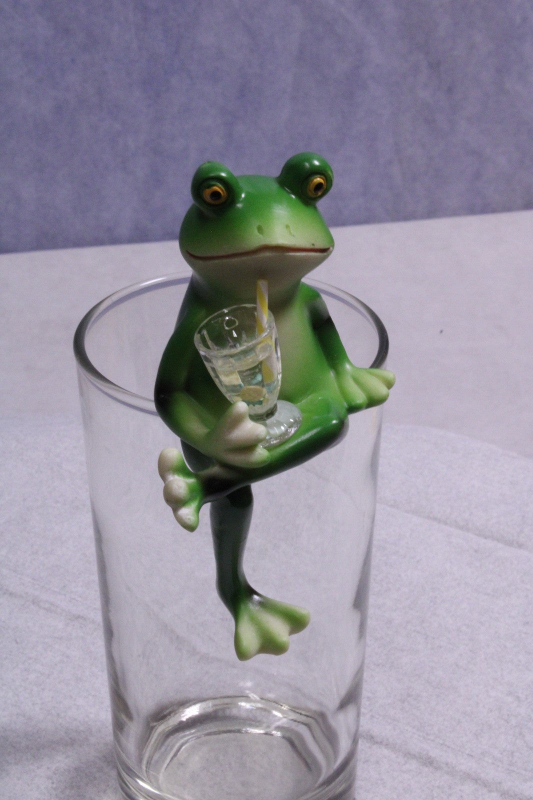 NEW Charming Frog Holding a Drink Ornament0