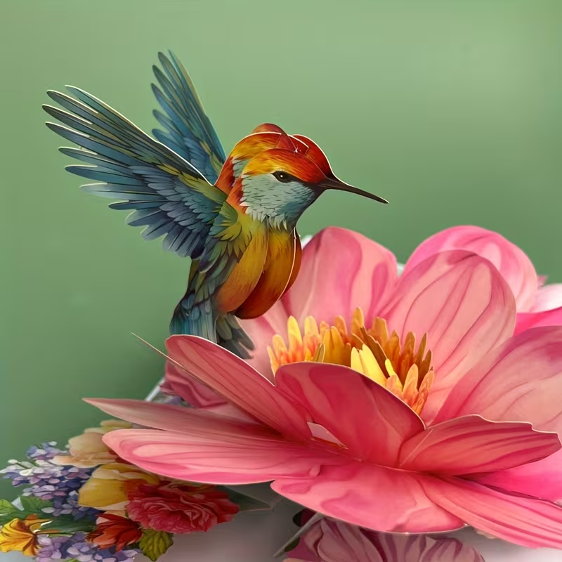 Any Occasion Hummingbird KingFisher   Pop Up Greeting Card7