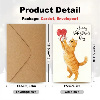 Cute Ginger Cat Valentine's Day Card1