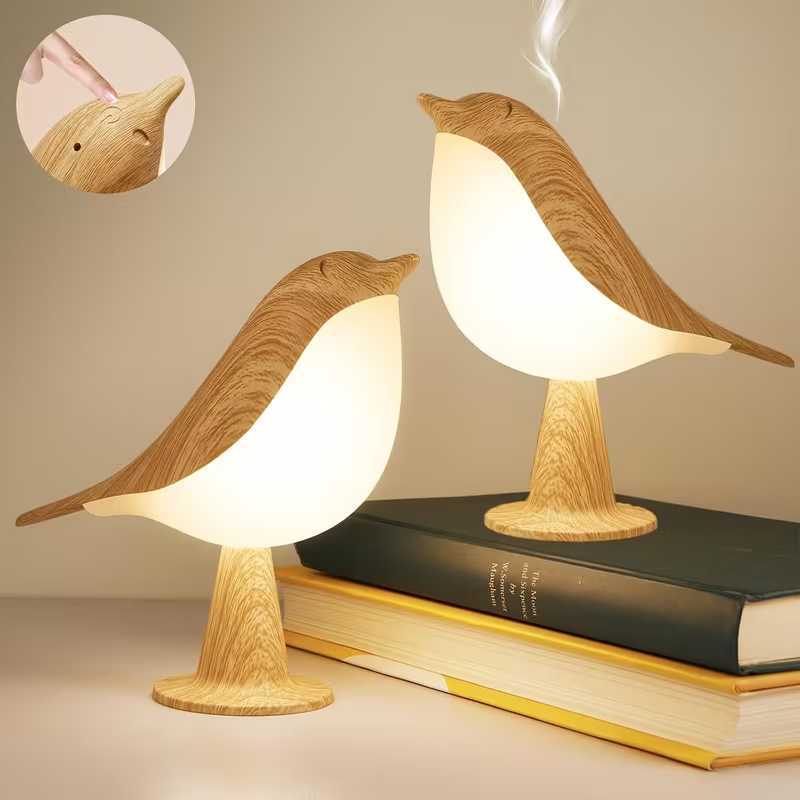 NEW LED Touch-control Bird Lamp, Art Deco, 3-levels Dimmable, Usb-cordless 3
