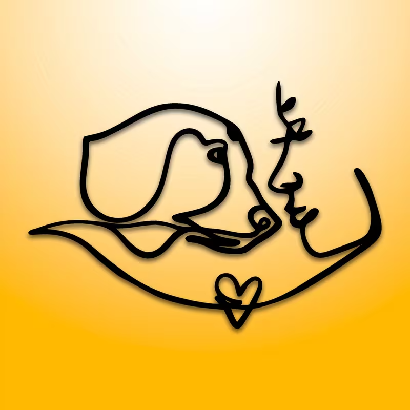 NEW Dog Hugging Owner Metal Silhouette0