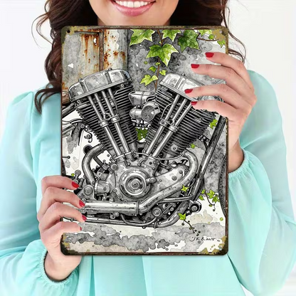 NEW Vintage Harley Motorcycle Engine Art  Creative Metal Sign0
