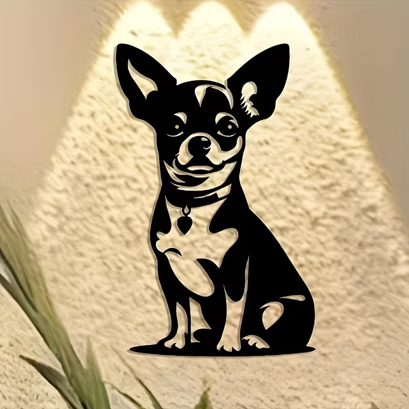NEW  Chihuahua Metal Silhouette Wall Art0