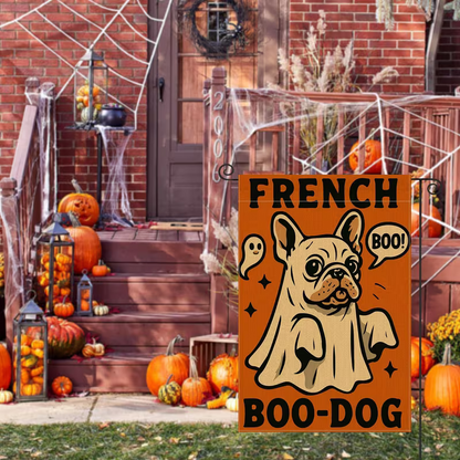 NEW Halloween Bulldog "  French Boo Dog " Yard Flag5