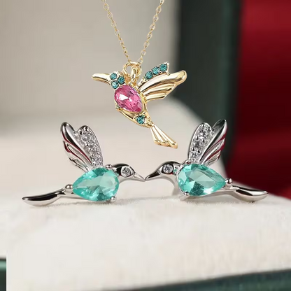 New Humming Bird Earrings & Necklace2