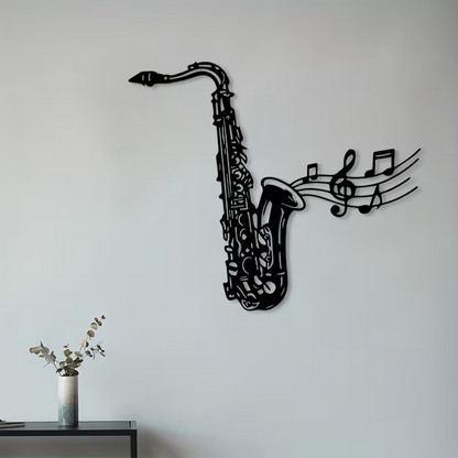 NEW Jazz Saxophone Wall Sculpture - Metal Saxophone Silhouette3