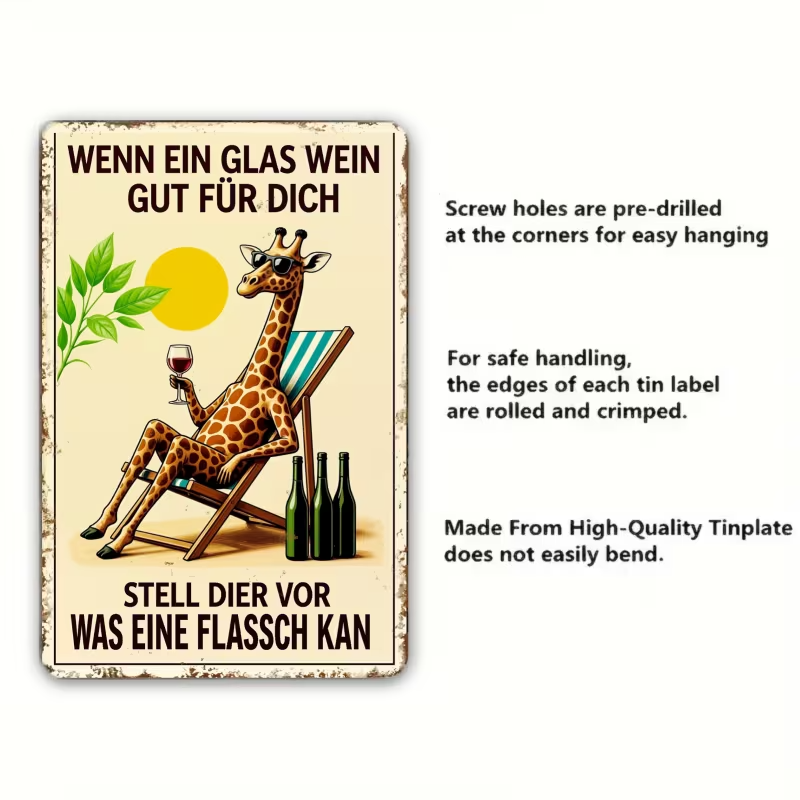 NEW German Retro Giraffe Wine Sign3