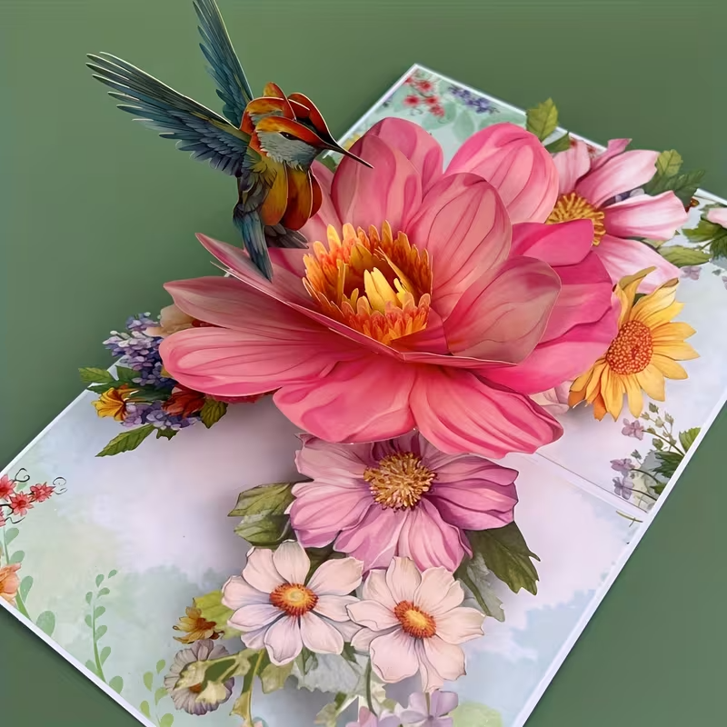 Any Occasion Hummingbird KingFisher   Pop Up Greeting Card5