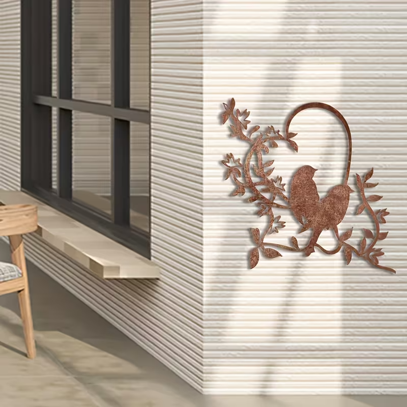NEW Metal Love Birds  Silhouette Wall Art with Heart-Shaped Design3