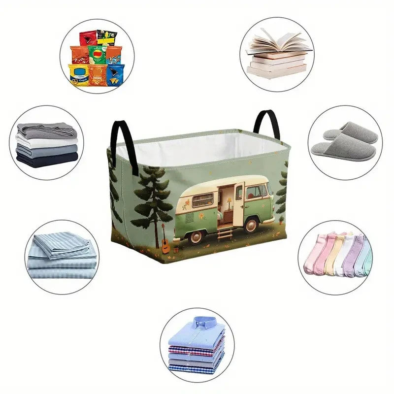 NEW Volkswagen look Camper Van Collapsible  Tote Bag, Hamper, Picnic or Hauler6