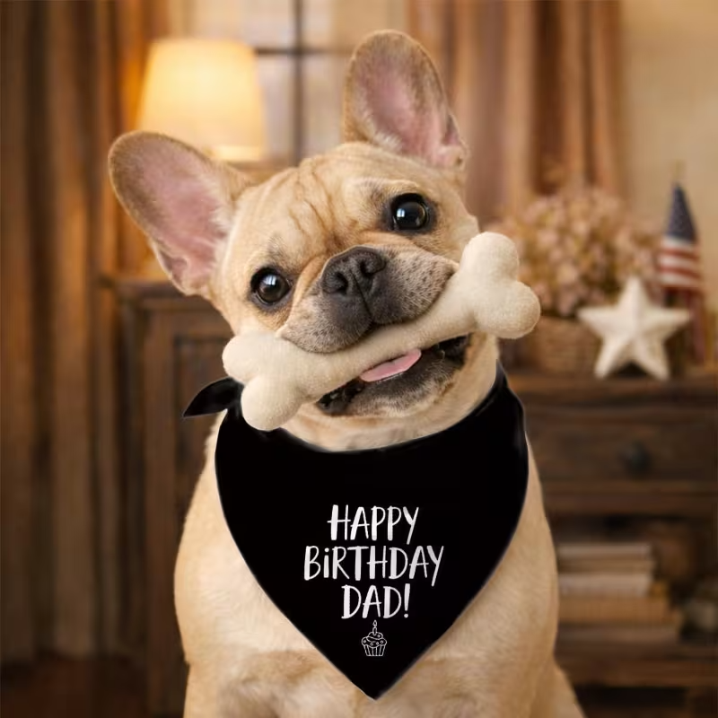 NEW Dog Bandana 24.8 X 11 Inches "Happy Birthday Dad" 2