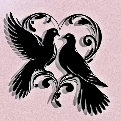 NEW Doves Metal Silhouette  Wall Sculpture0