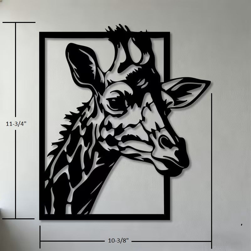 NEW  Two-Dimensional Metal Wall Art Featuring a Giraffe Head1
